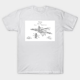 Man Power 1869 Flying Machine, original patent drawing white background T-Shirt